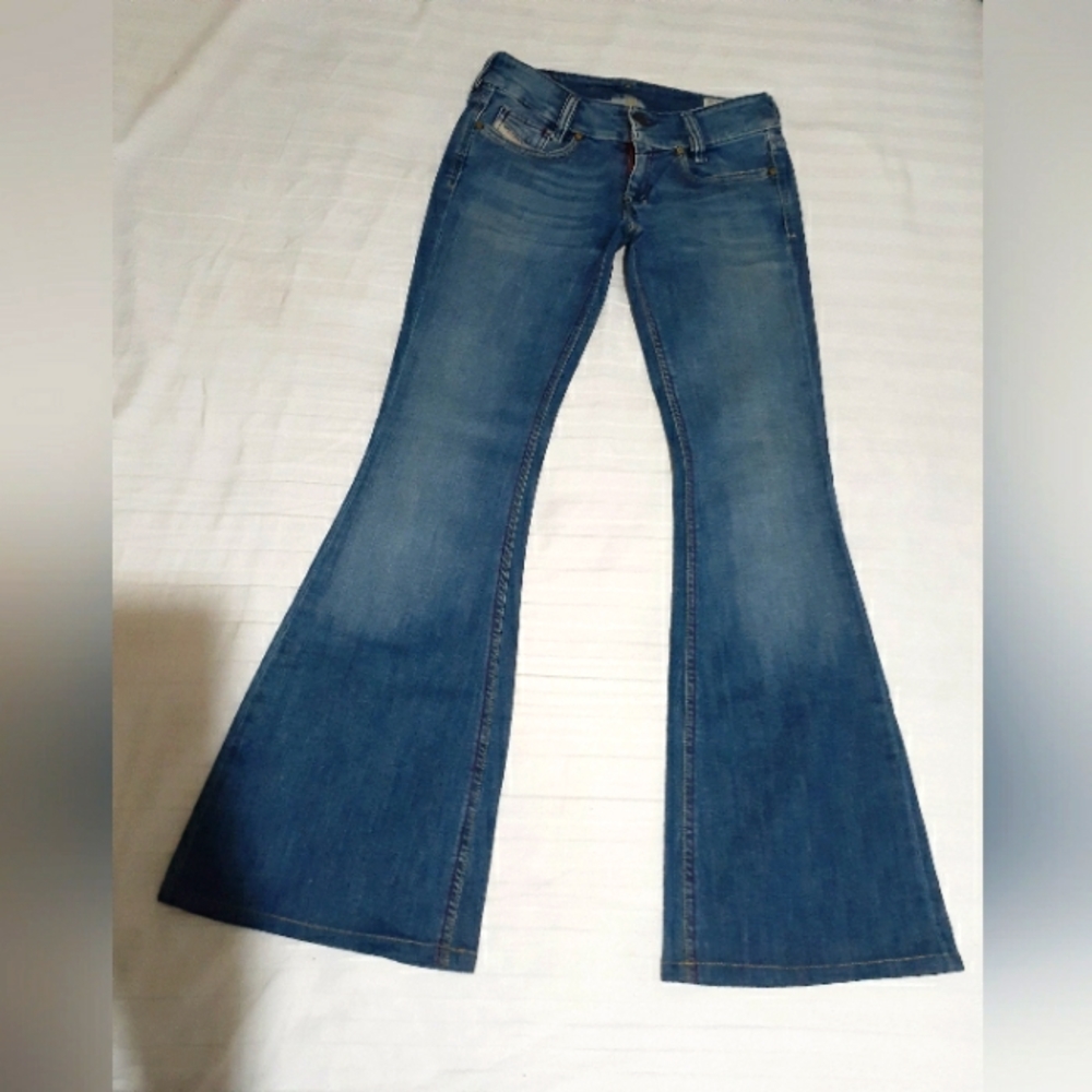 Size W27 L34 Diesel Industry Flare Leg Blue Jeans